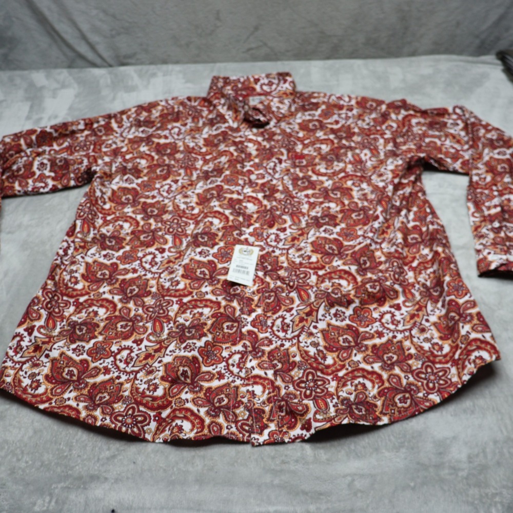 Cinch Shirt Mens XXL Red Paisley Western Long Sleeve Button Down Cowboy $48 NEW